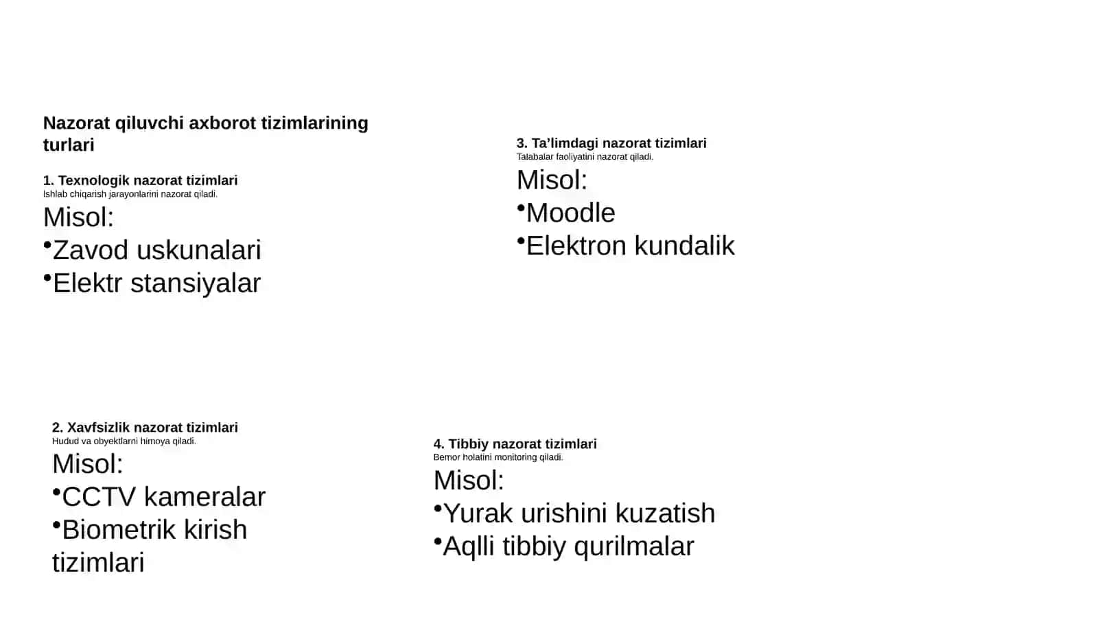 Nazorat qiluvchi axborot tizimlari 4