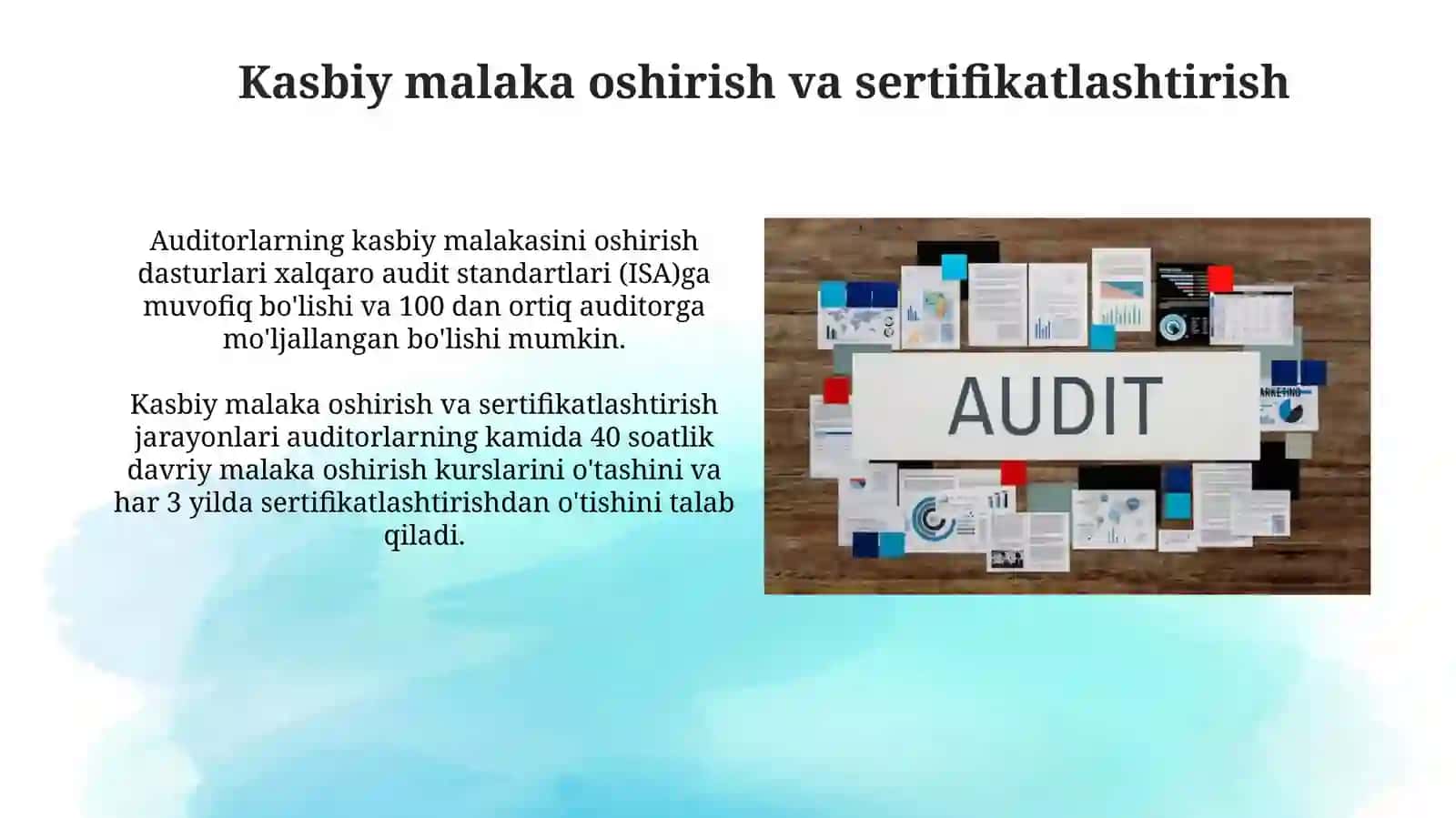 Auditorlik faoliyatini tartibga solish 4