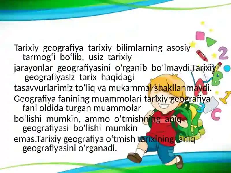 Tarixiy geografiyaning metodi, predmeti va vazifalari. 4