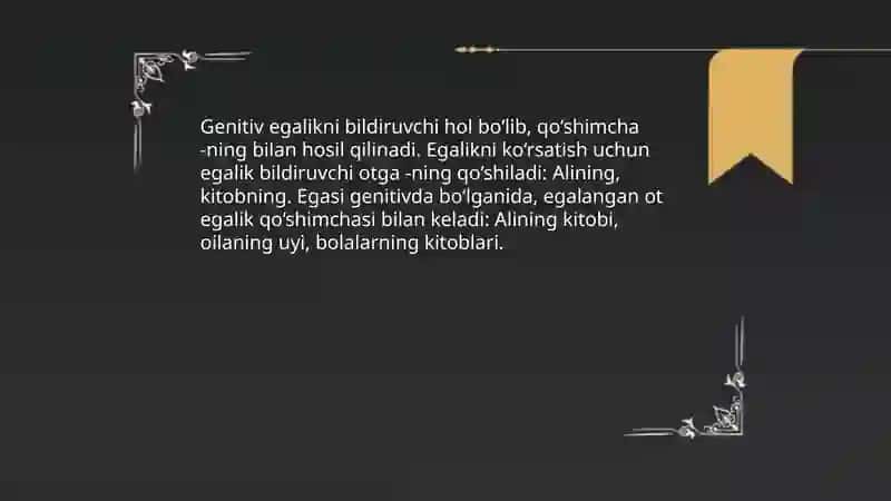 Egalik qo‘shimchalari 4