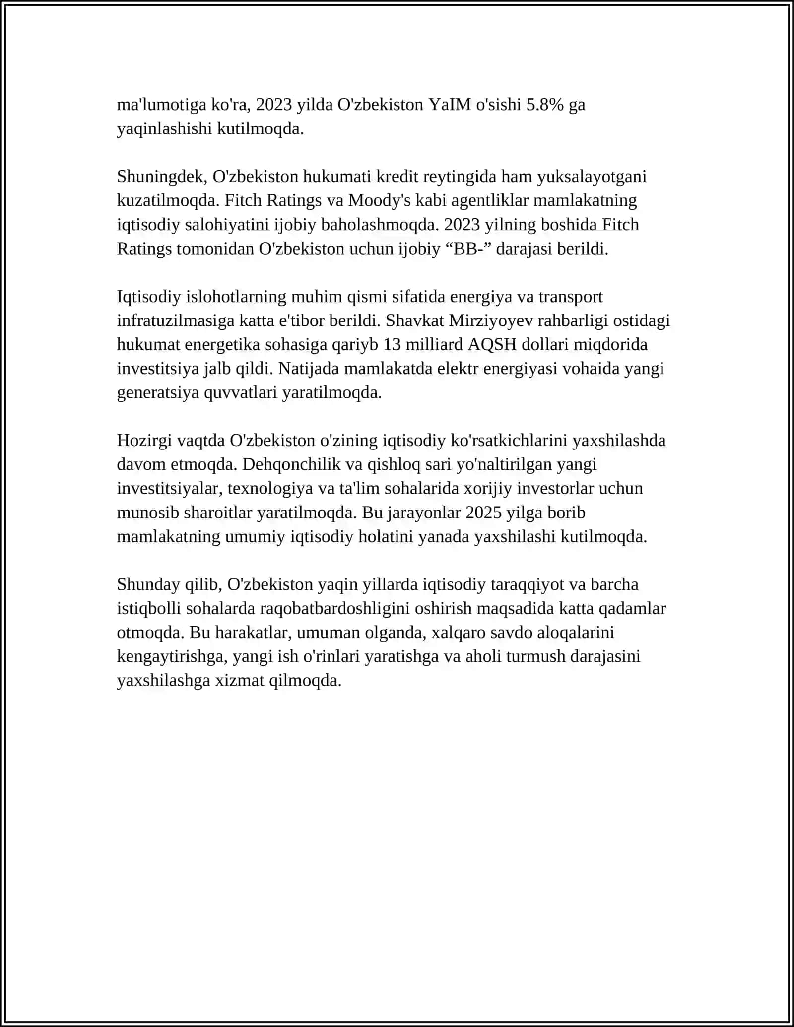 IQTISODIY TARAQQIYOT, IQTISODIY O'SISH VA MILLIY BOYLIK 4