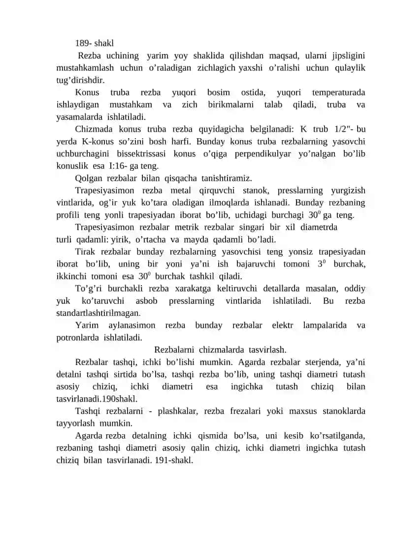 Rezba turlari va rezba ochish usullari 4