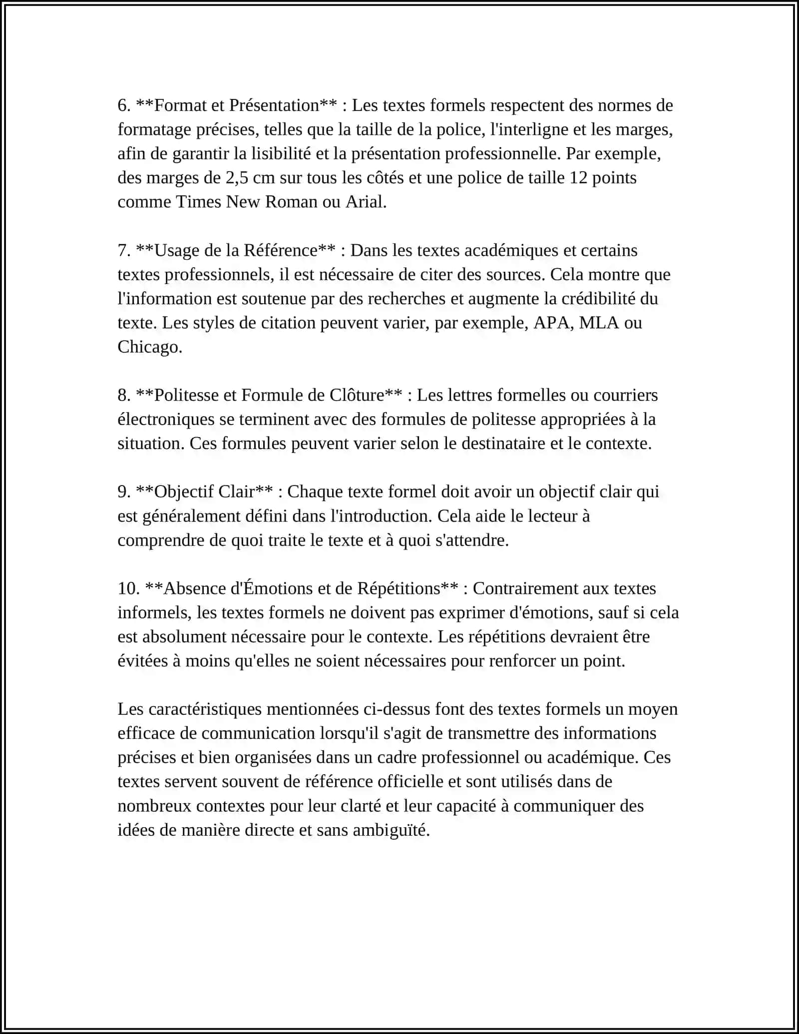 TEXTES FORMELS, INFORMELS ET SPÉCIALS 4