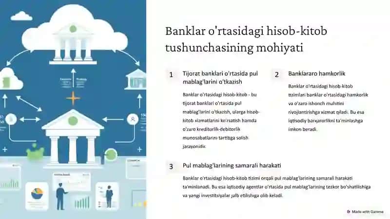 Banklararo hisob-kitoblarning tashkil etilishi va hisobi 4