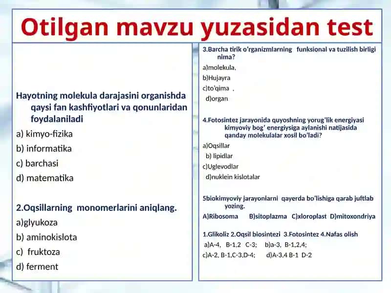 Tirik organizmlarning kimyoviy tarkibi va uning doimiyligi 4