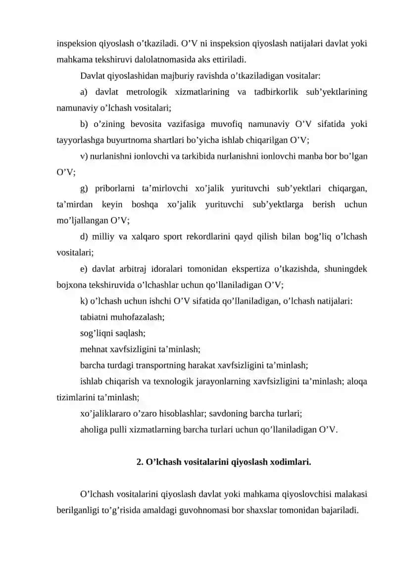 O’lchash vositalarini qiyoslash va uning turlari 4