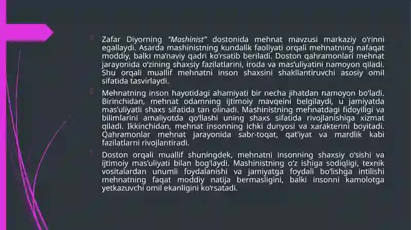 ZafarDiyorning Mashinist dostonidailgari surilgan go'oyalar 4