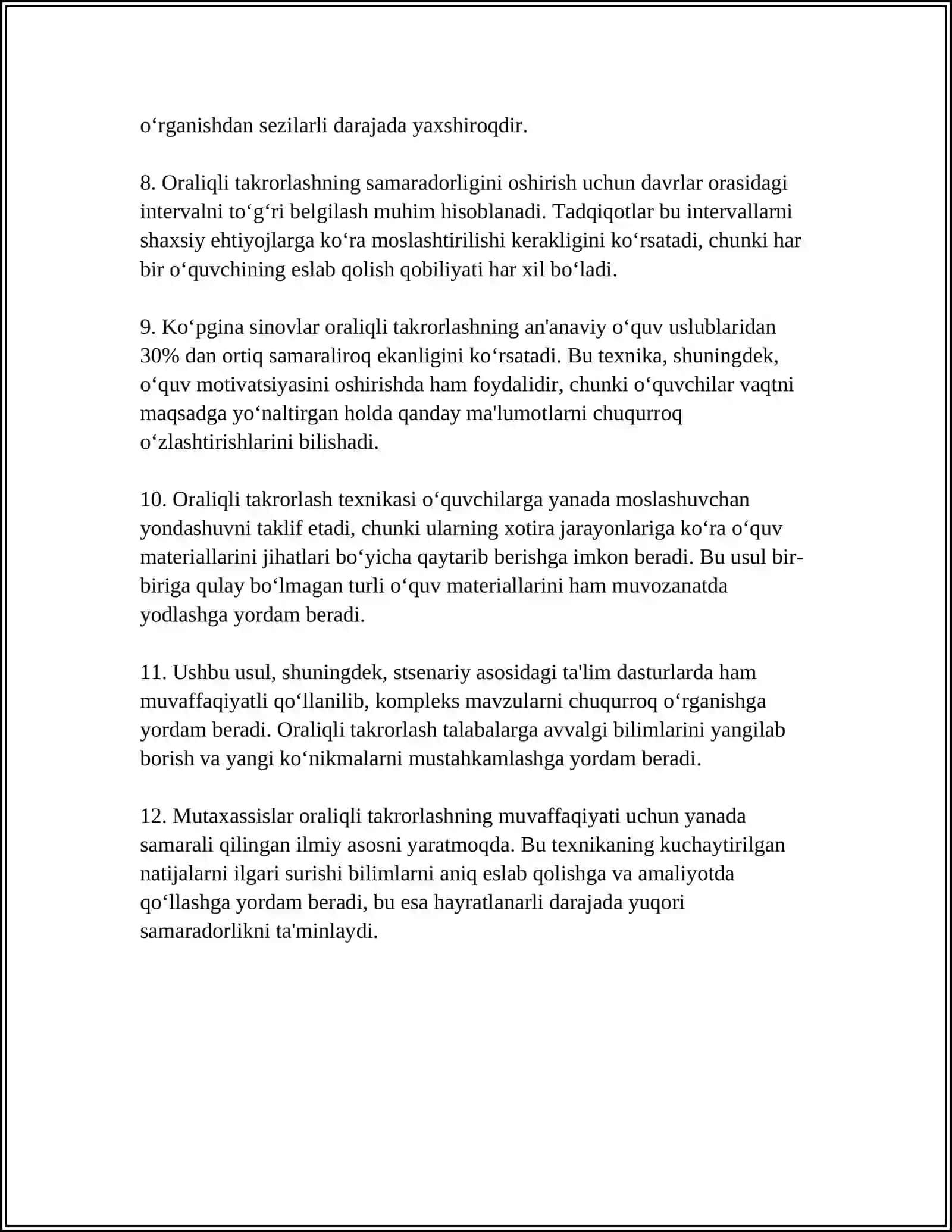 Xotirani O'rganish Metodlari 4
