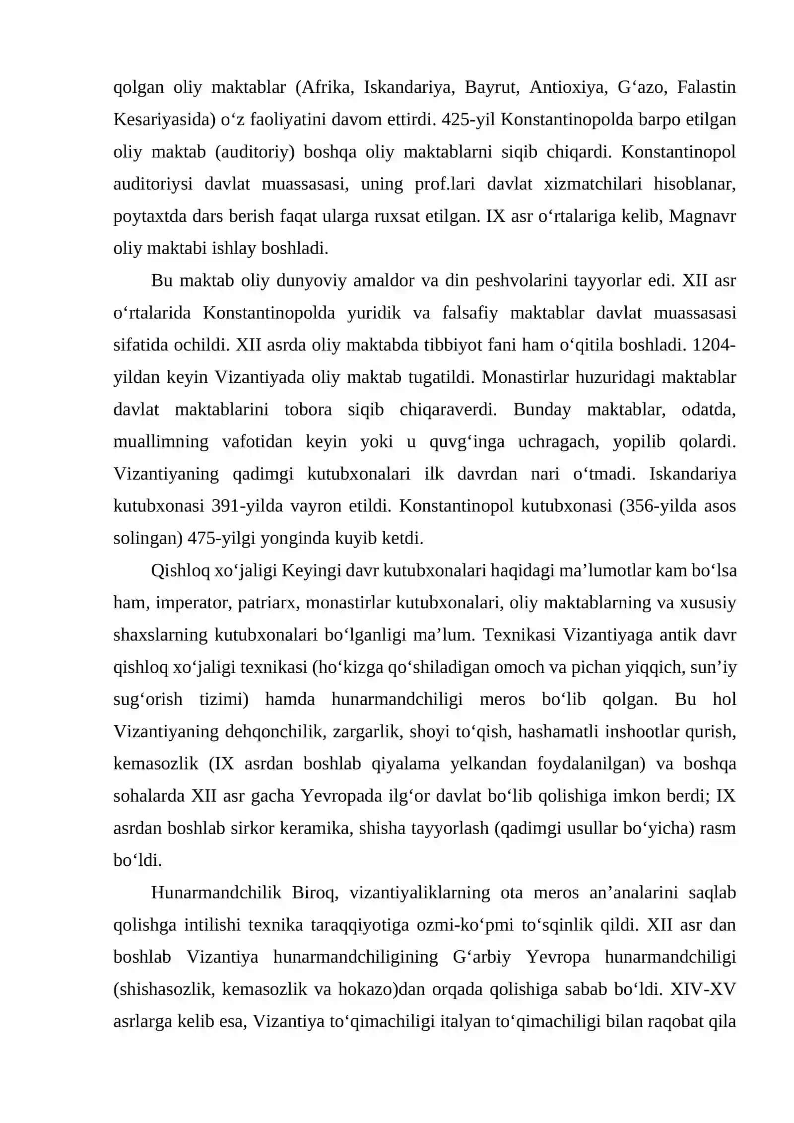 VIZANTIYA IMPERIYASI MADANIYATI TARIXIGA OID ILMIY TADQIQOTLAR 4