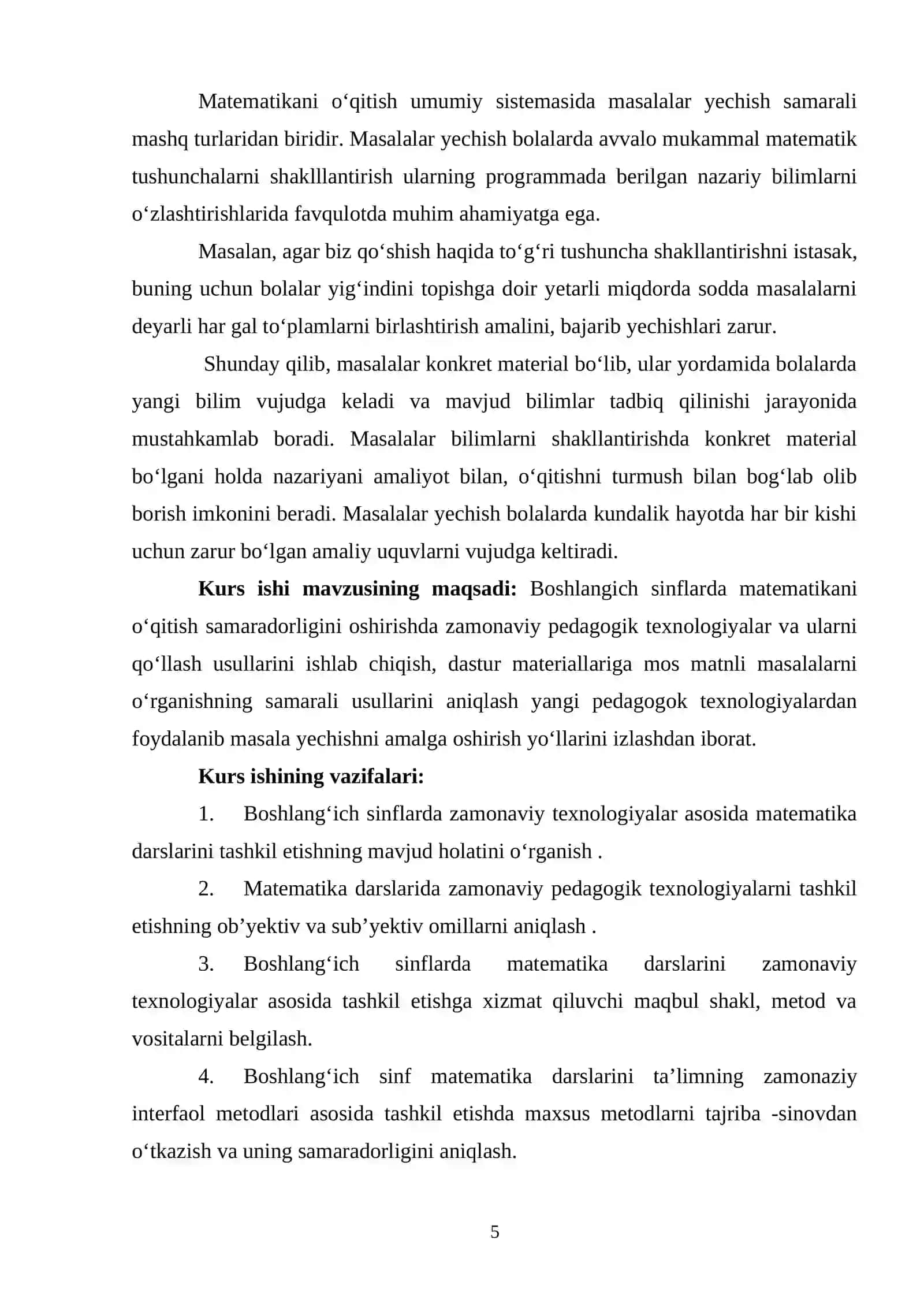 Matematik masalalarni tenglama tuzish orqali yechishni o’rgatish 4