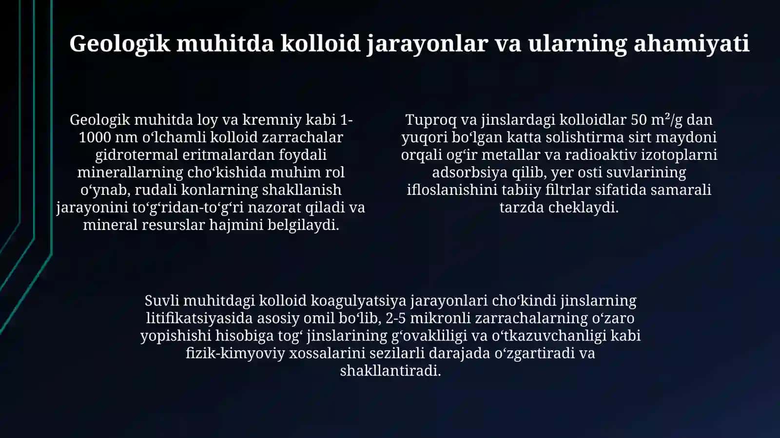 Kolloid sistemalarning geologik hossalari 4