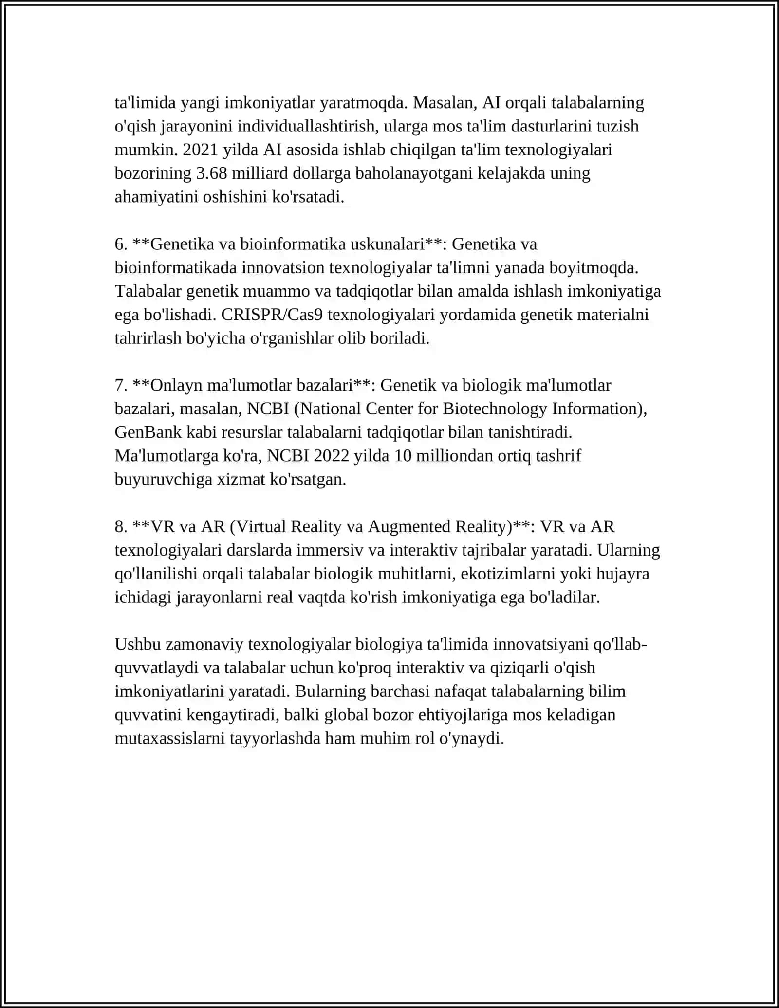 BIOLOGIYA O'QITUVCHISINING ZAMONAVIY MODELINI LOYIHALASH 4