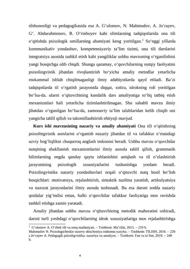 Ona tili oʻqitishning psixolingvistik asoslari 4