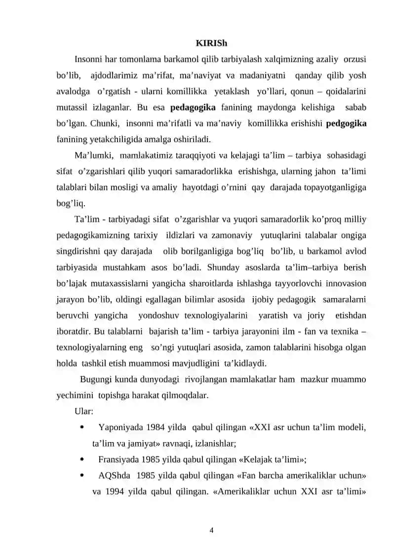 Pedagogika: Oliy o’quv yurtlari uchun darslik 4