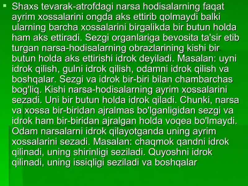 Idrokning Maxsus Tushunchalari va Xossalari 4