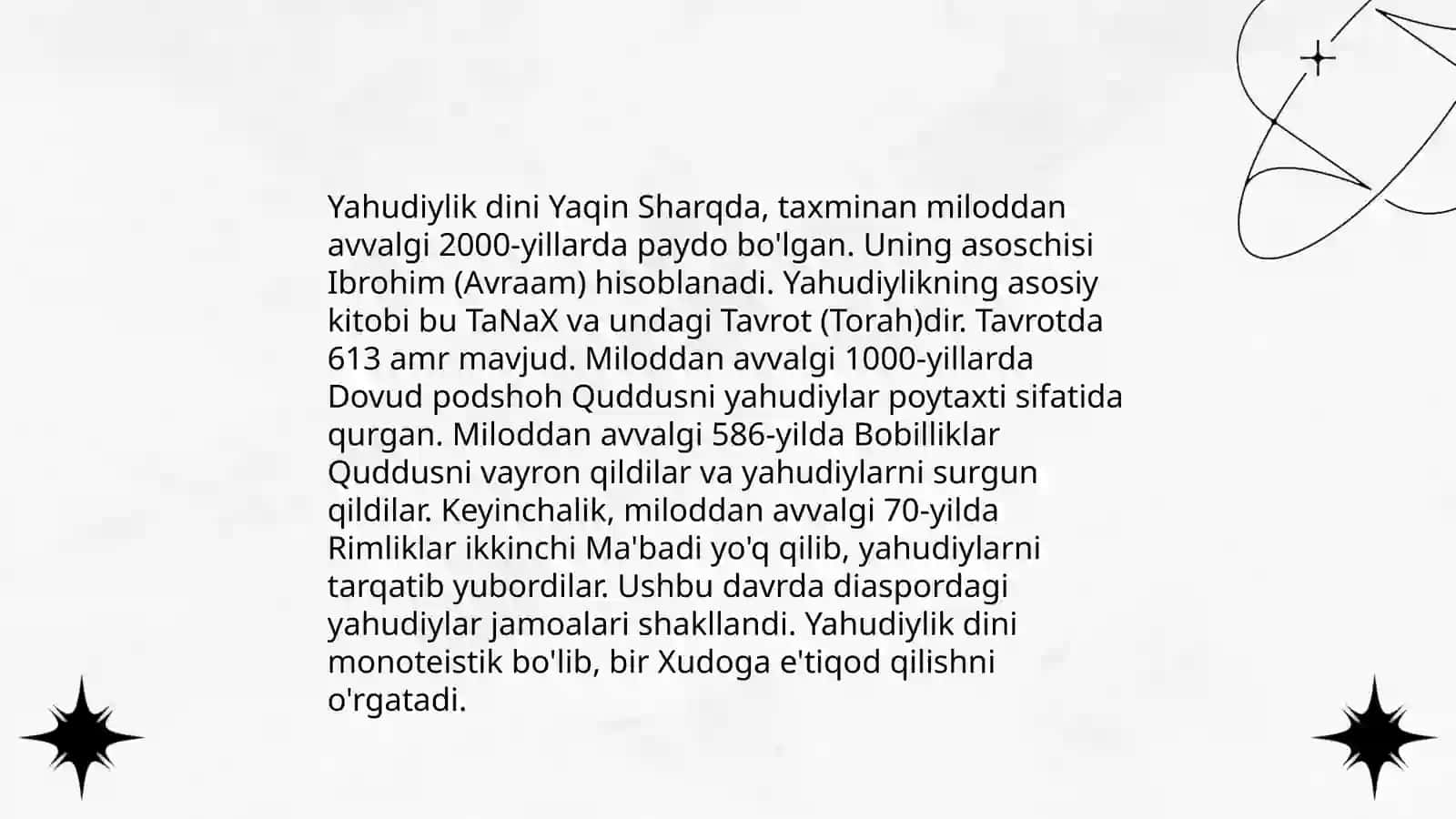 Yahudiylik ta’limoti, an'ana va marosimlari 4