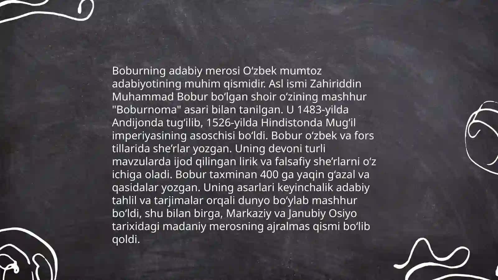 Zahiriddin Muhammad Bobur adabiy merosi 4