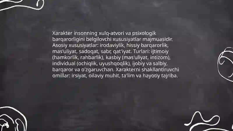 Xarakter va qobiliyat 4