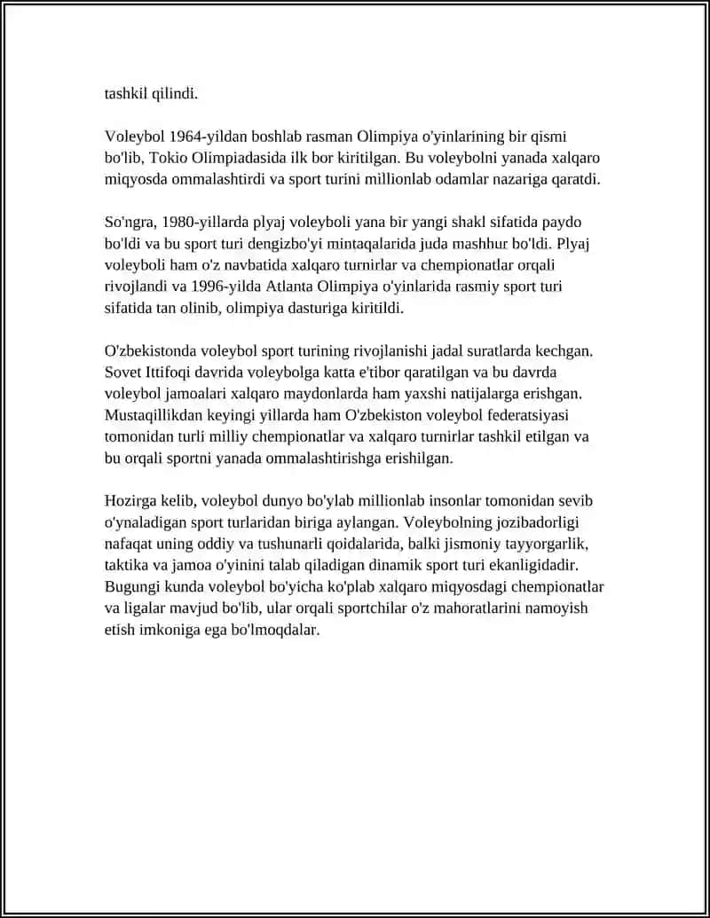 VOLLEYBOL SPORT O'YINLARI 4