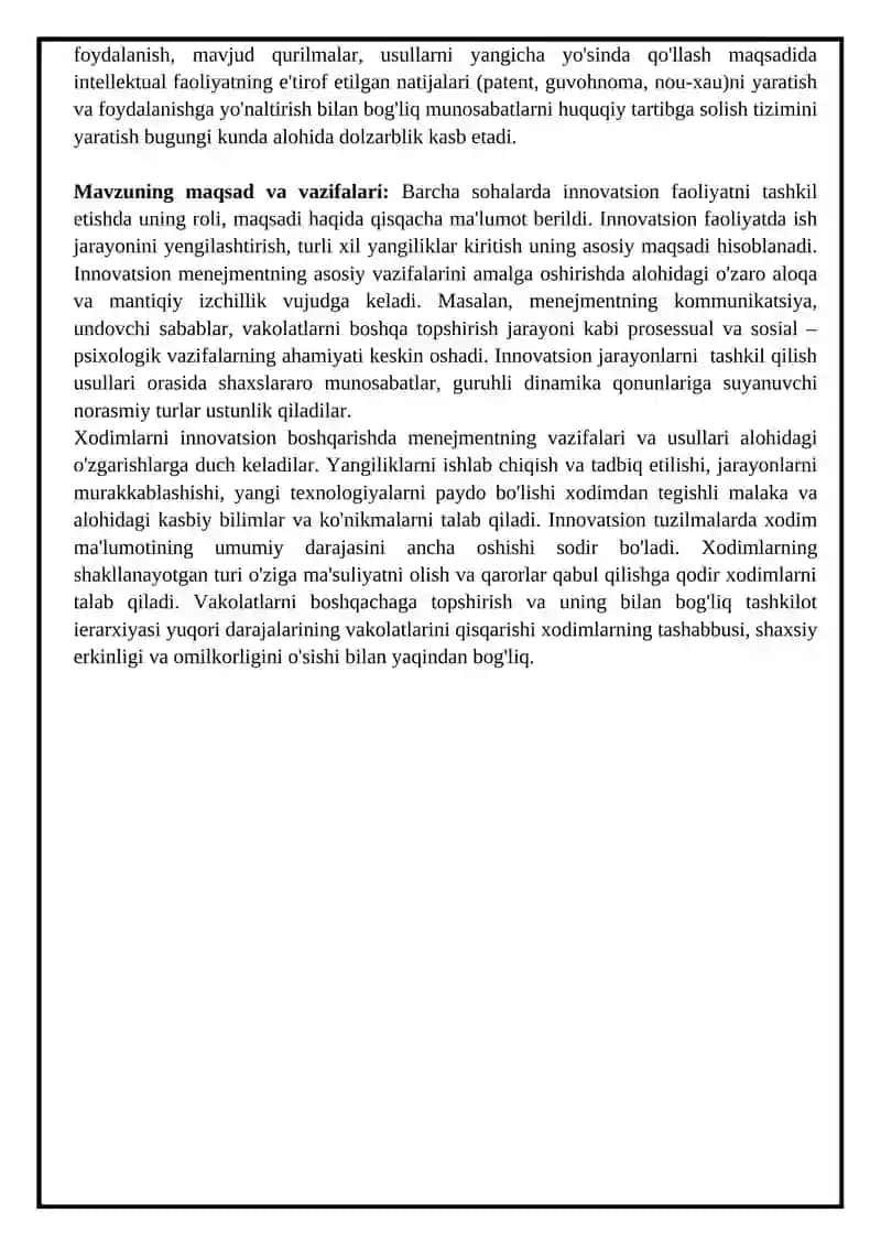 Innovatsion Menejment KURS ISHI 4