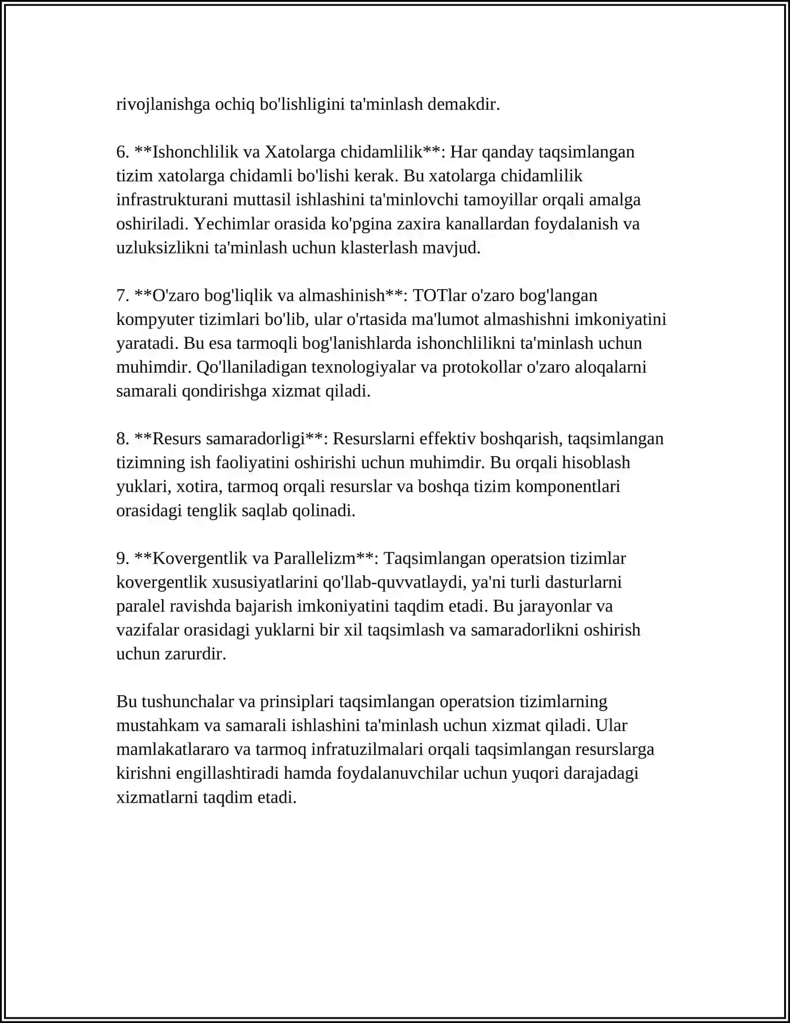 TAQSIMLANGAN OPERATSION TIZIMLAR 4
