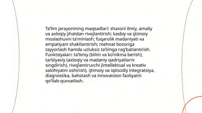 Taʼlim jarayonining mohiyati 4