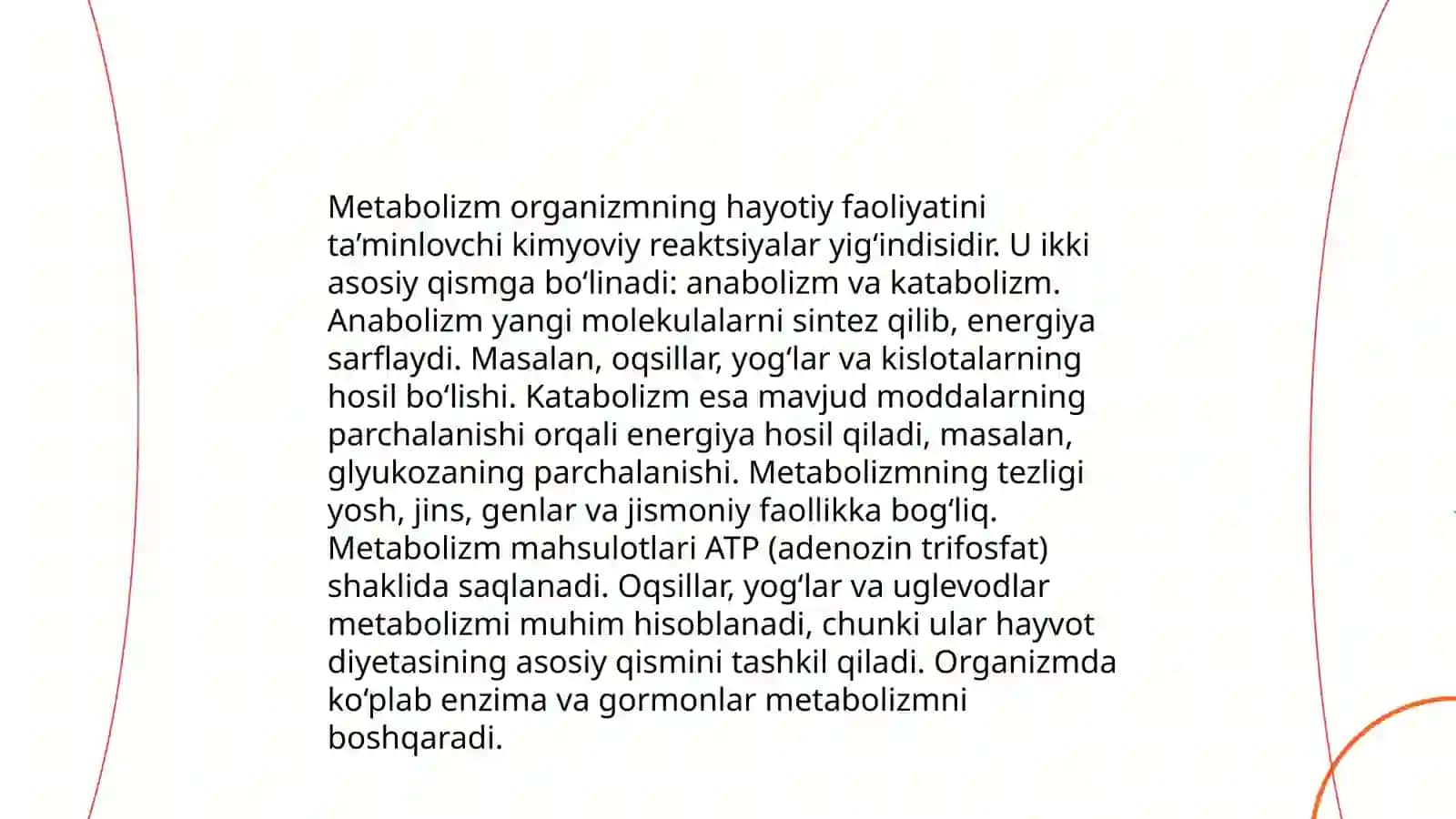 Energiya almashinuvining boshqarilishi 4