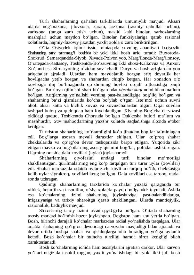 XVIII-XIX asr I yarmidagi shaharsozlik 4