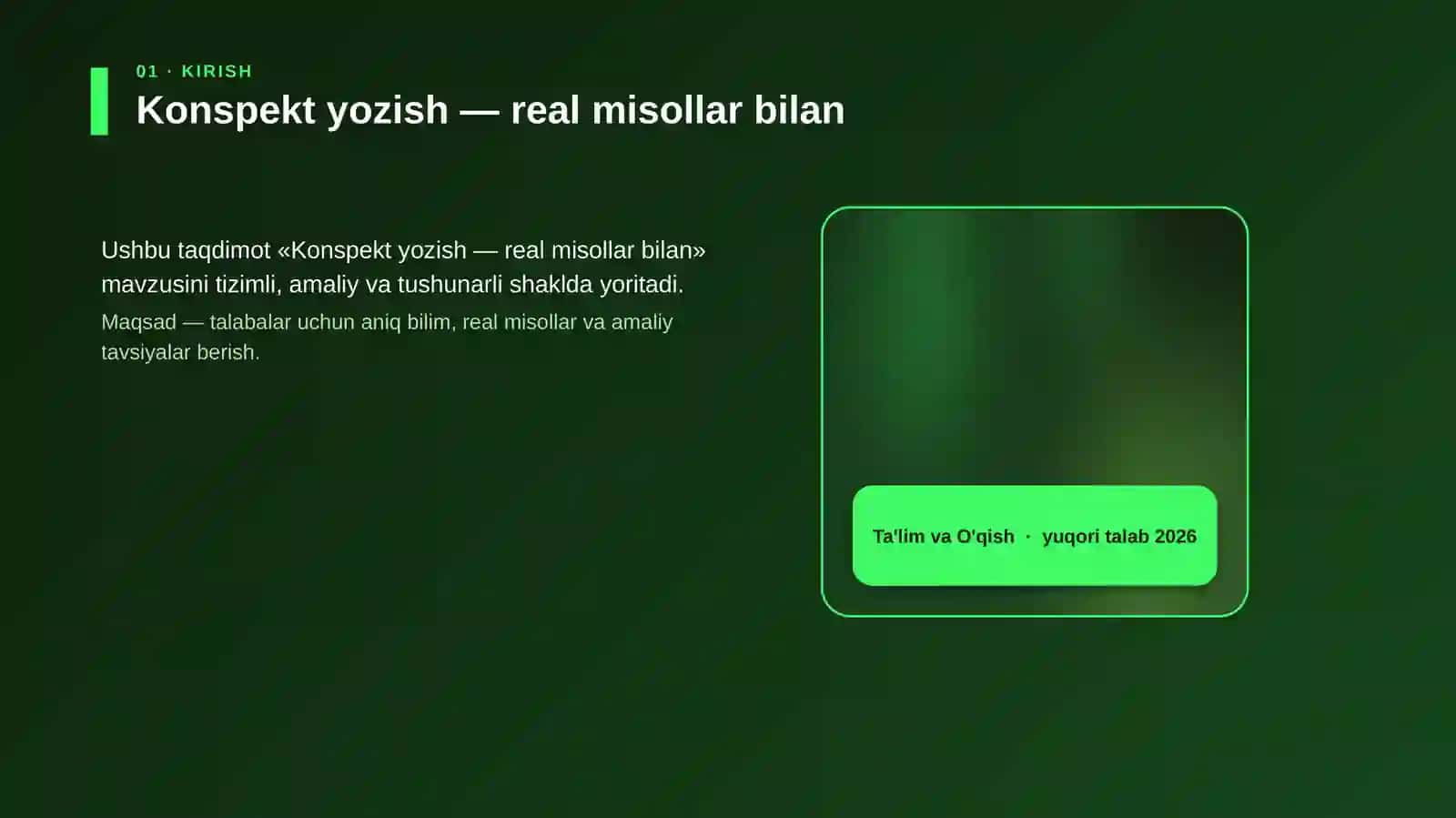 Konspekt yozish — real misollar bilan 4
