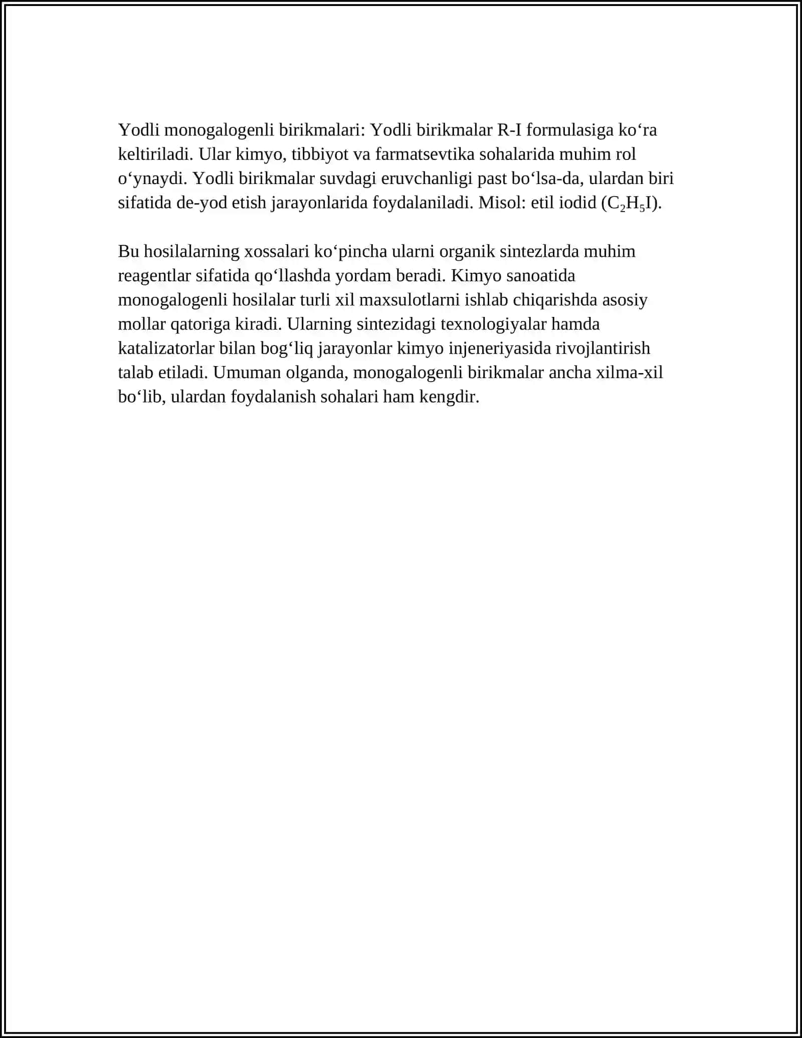 MONO-, DI- VA POLIGALOGENLI HOSILALAR 4