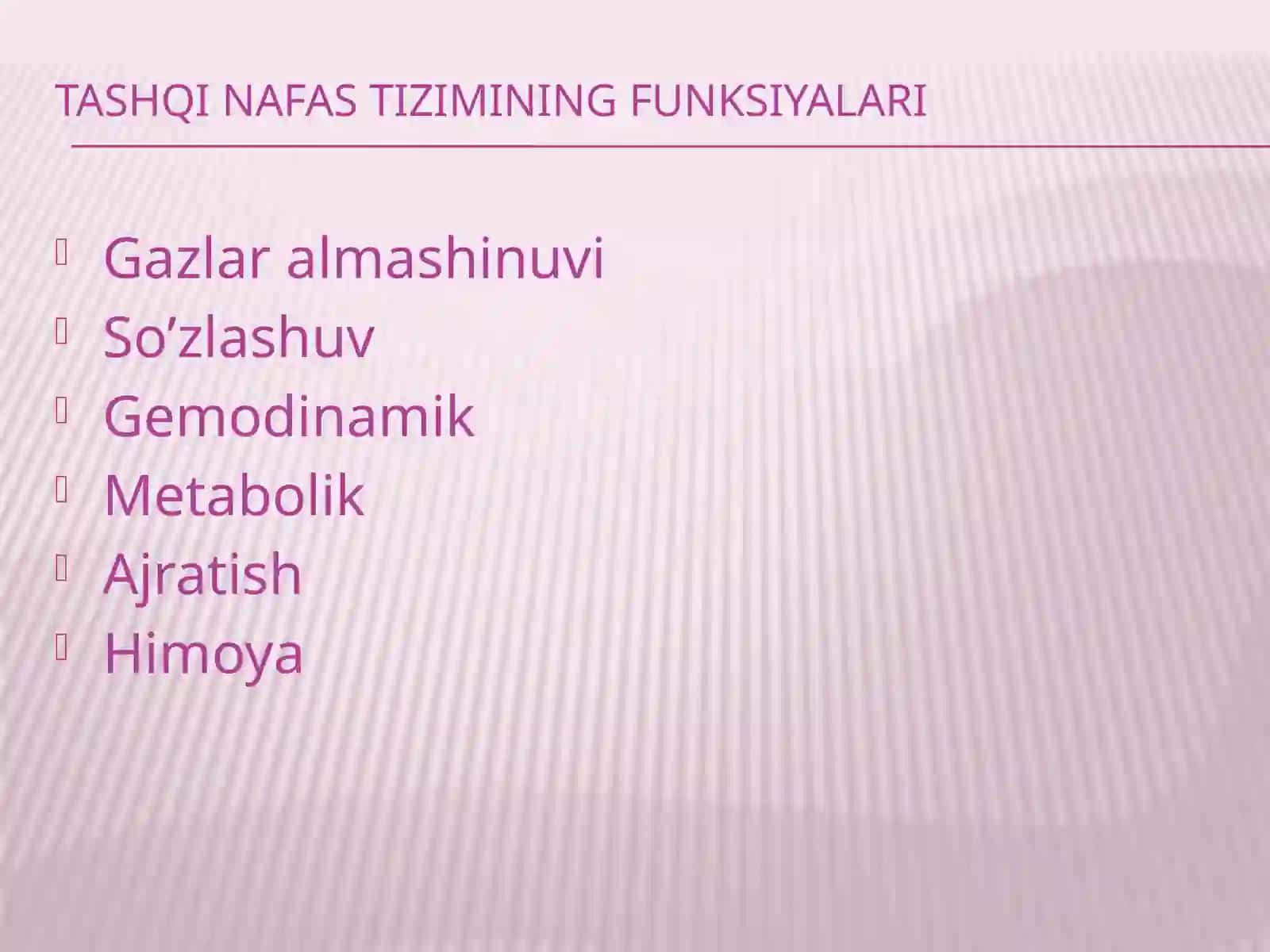 Nafas olish tizimining patofiziologiyasi 4