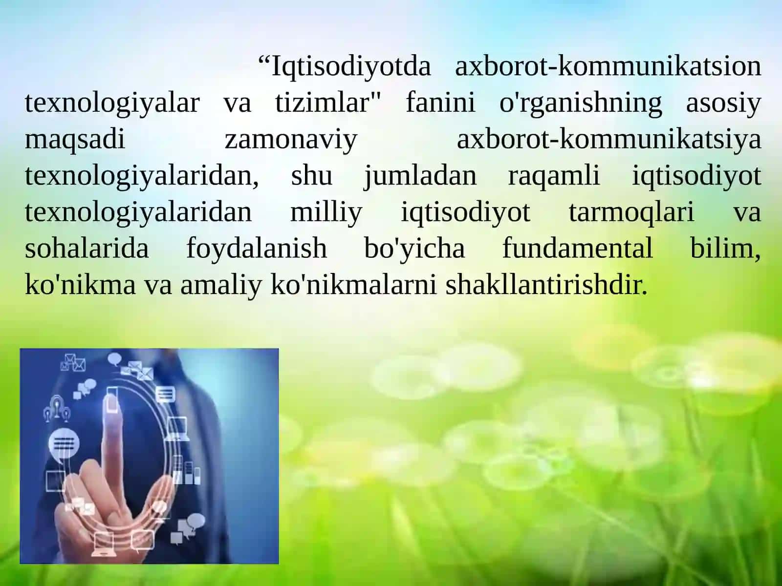 Iqtisodiyotda axborot-kommunikatsion texnologiyalar va tizimlar 4