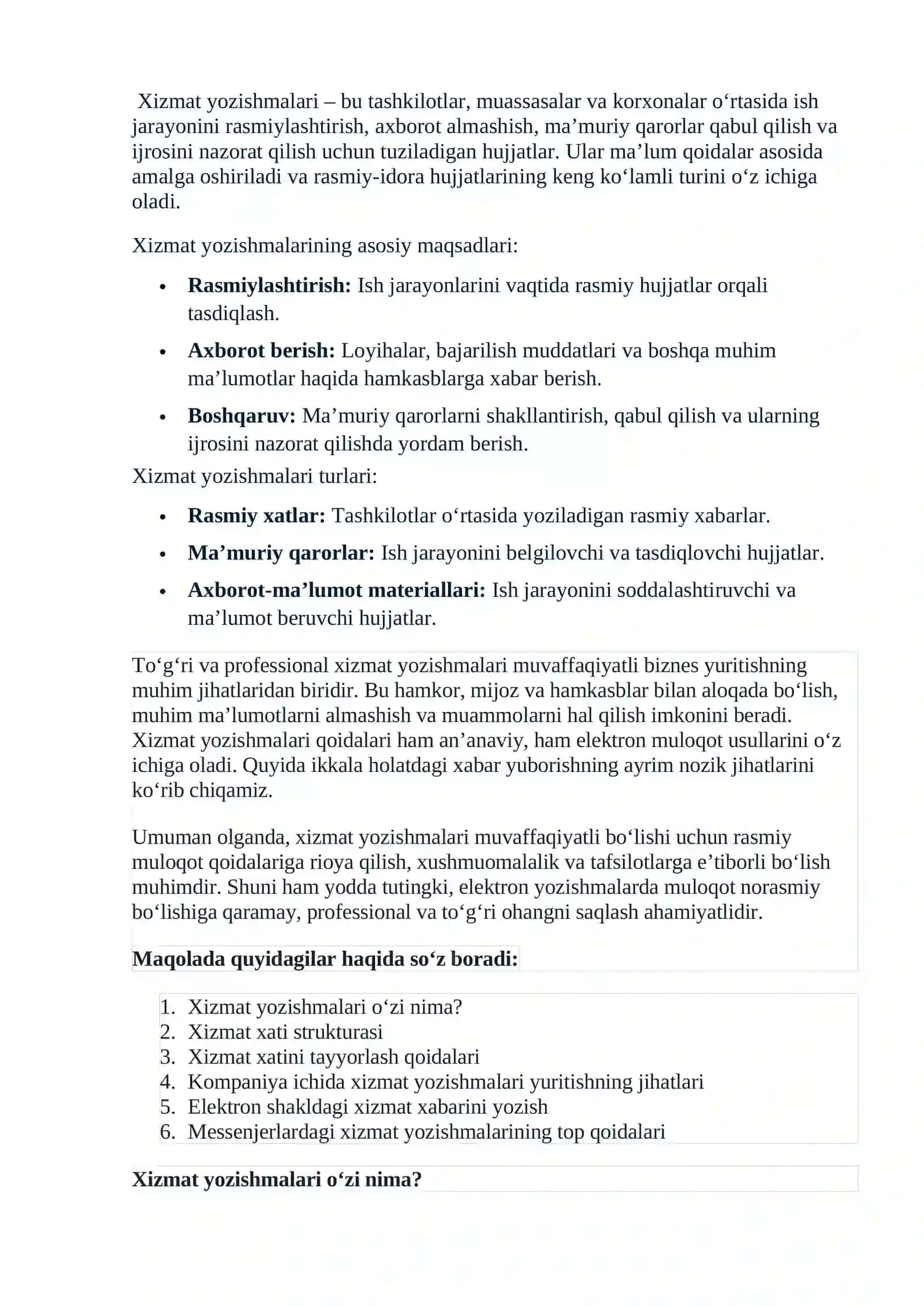 XIZMAT YOZISHMALARI 4