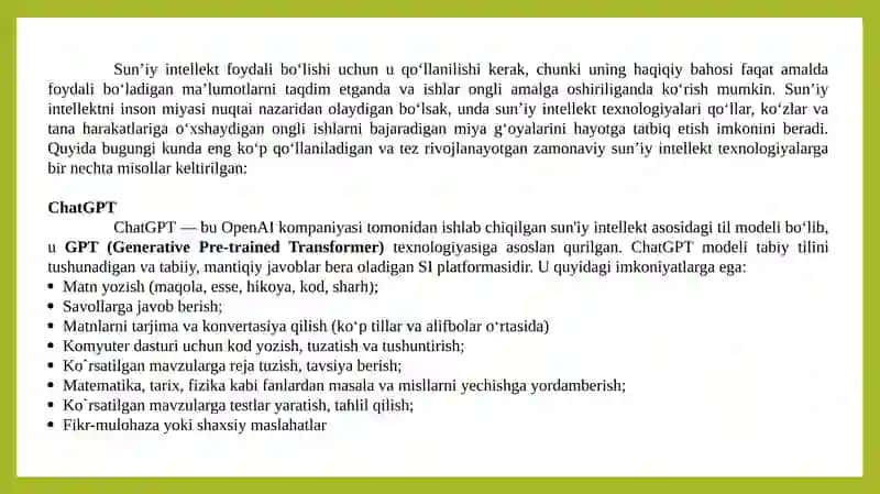 Sun`iy intellektni rivojlanish tendensiyalari. 4