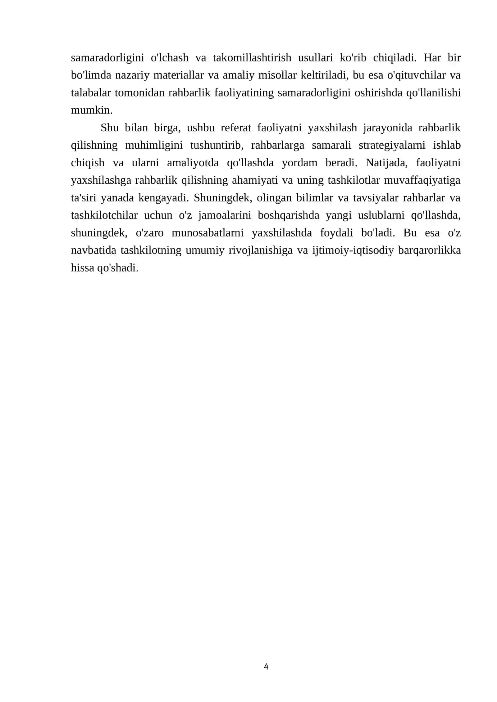 Faoliyatni yaxshilashga rahbarlik qilish 4