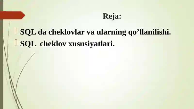 SQL dacheklovlar 4