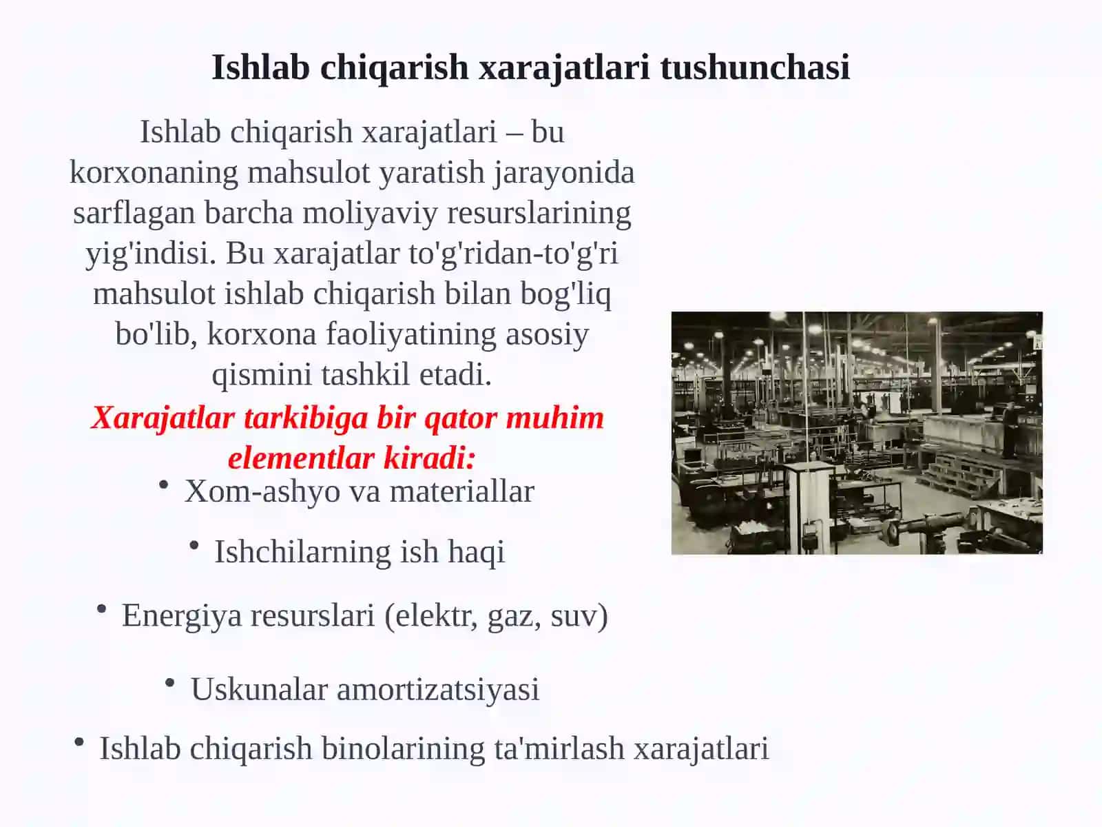 Ishlab chiqarish korxonalari xarajatlari 4