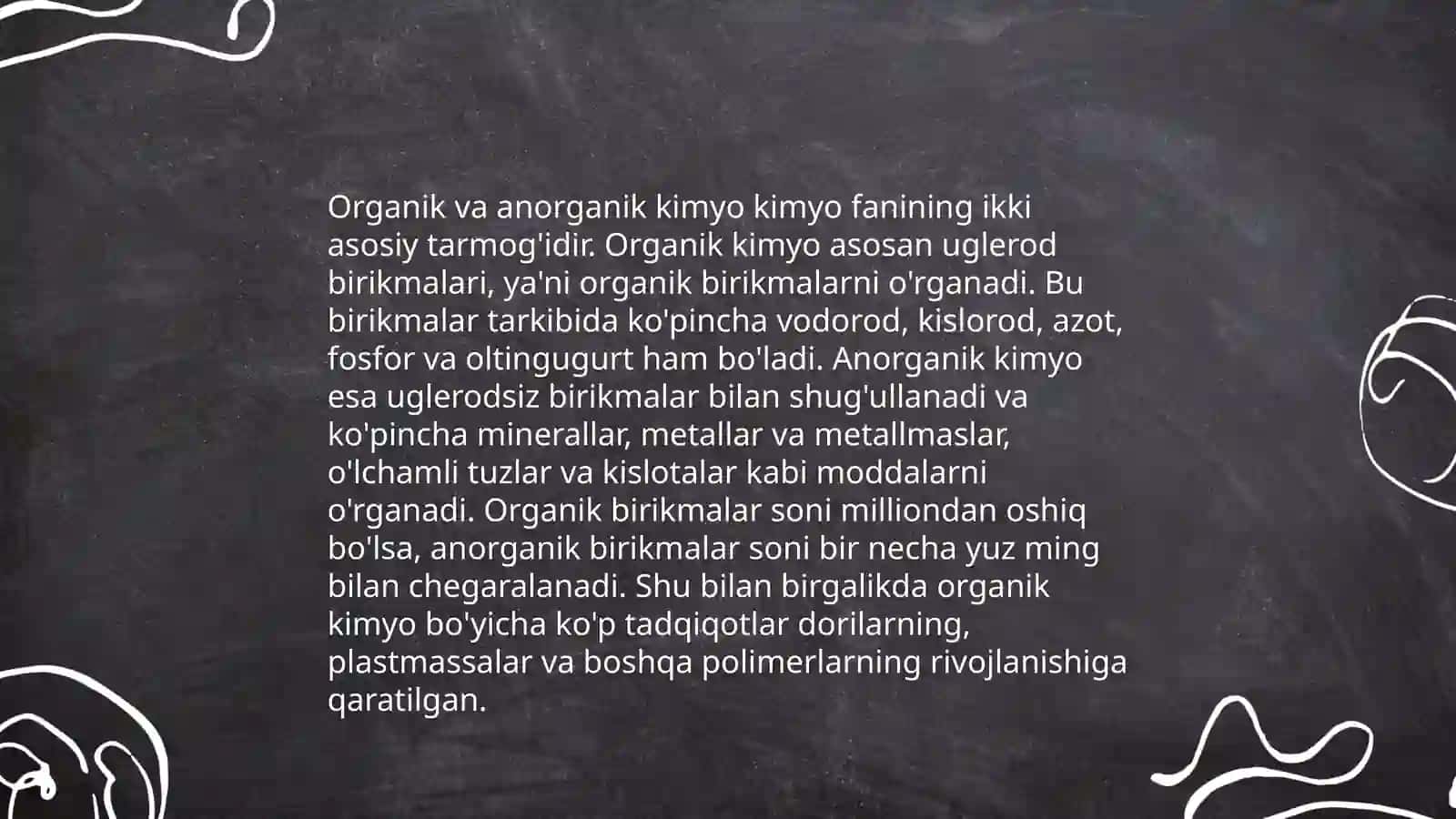 Organik kimyoning o'rganish tarixi 4