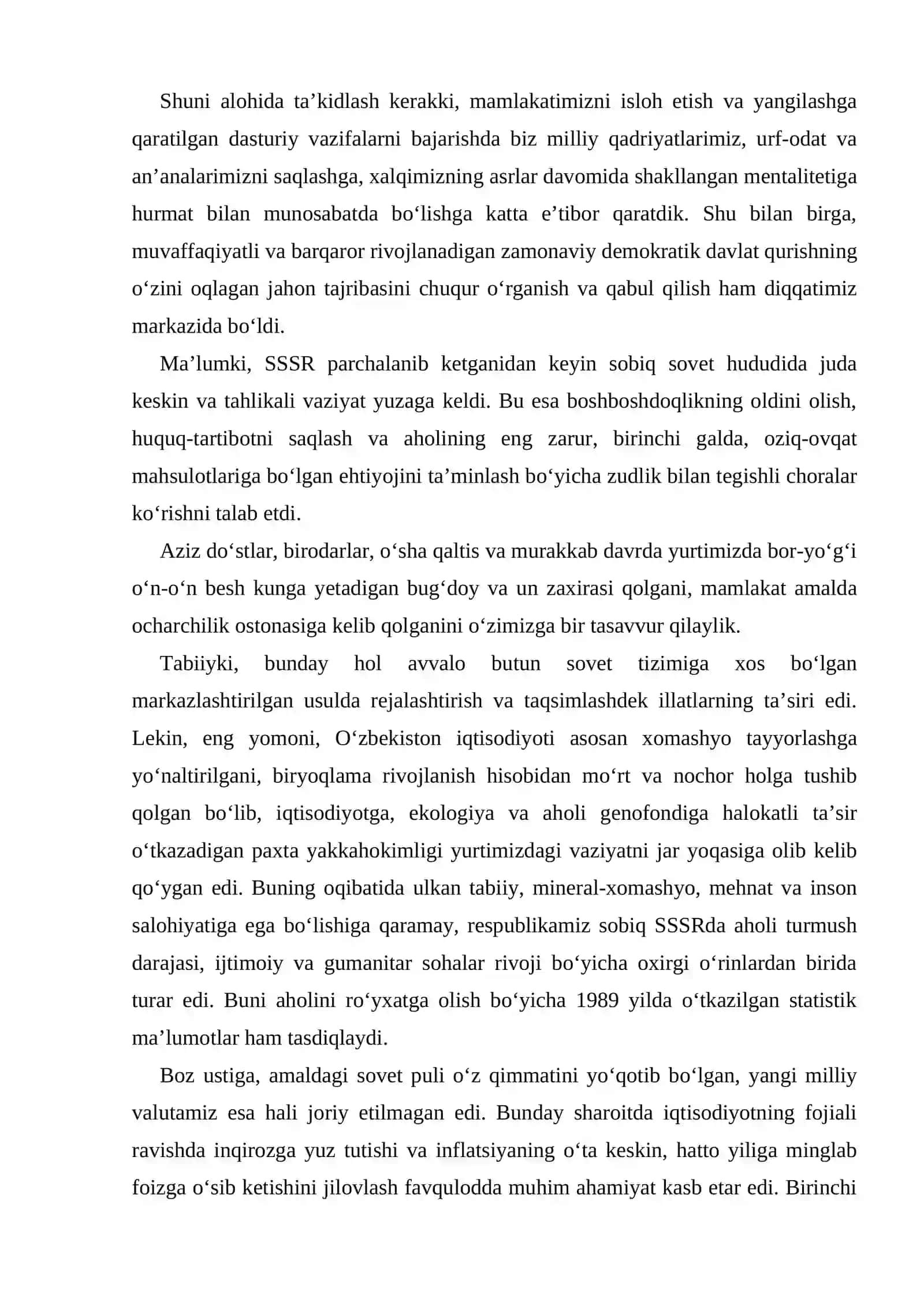 O’zbekistonning o’ziga xos istiqlol taraqqiyot yo’li 4