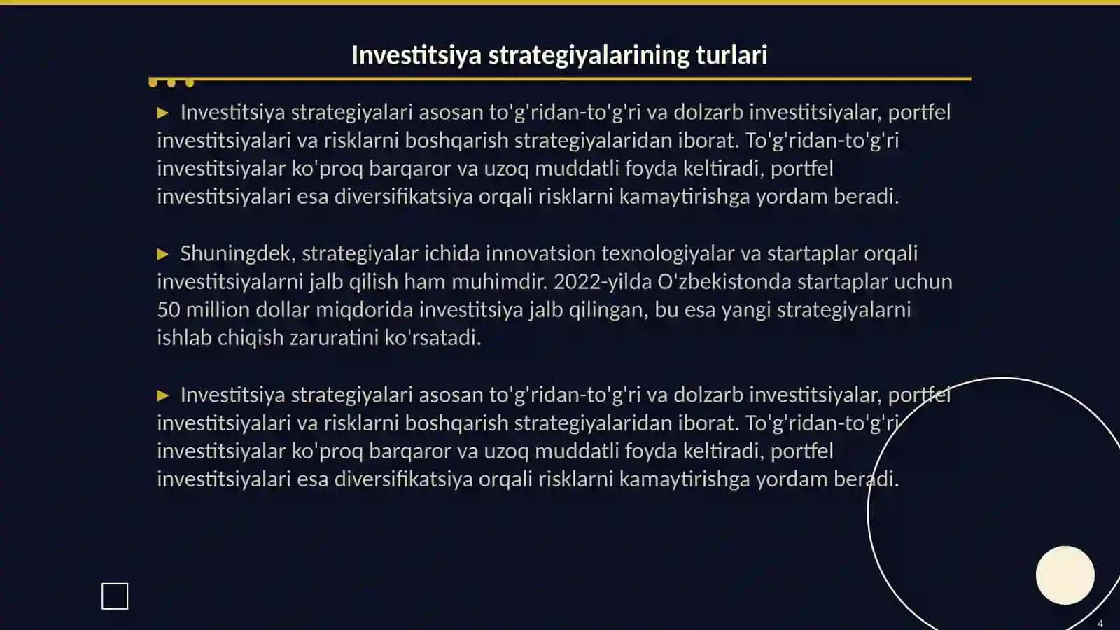 Investitsiya markazini boshqarish 4