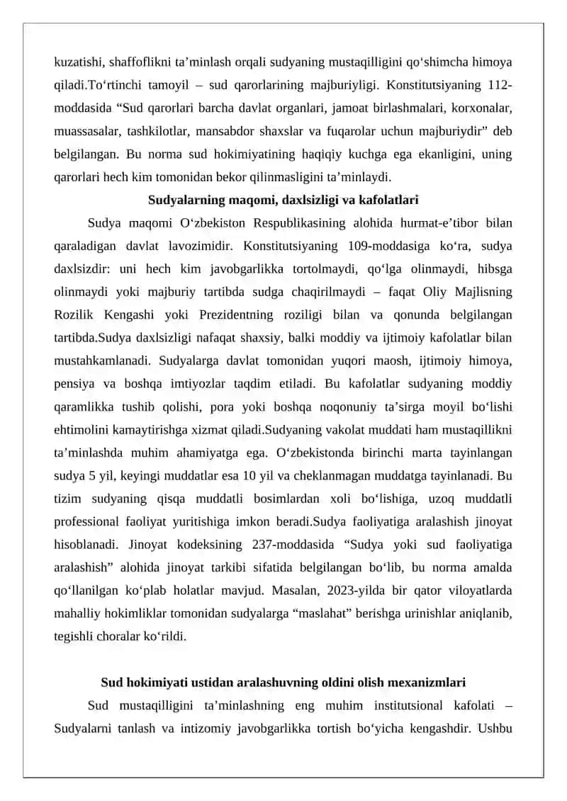 Sud hokimiyatining mustaqilligi 4