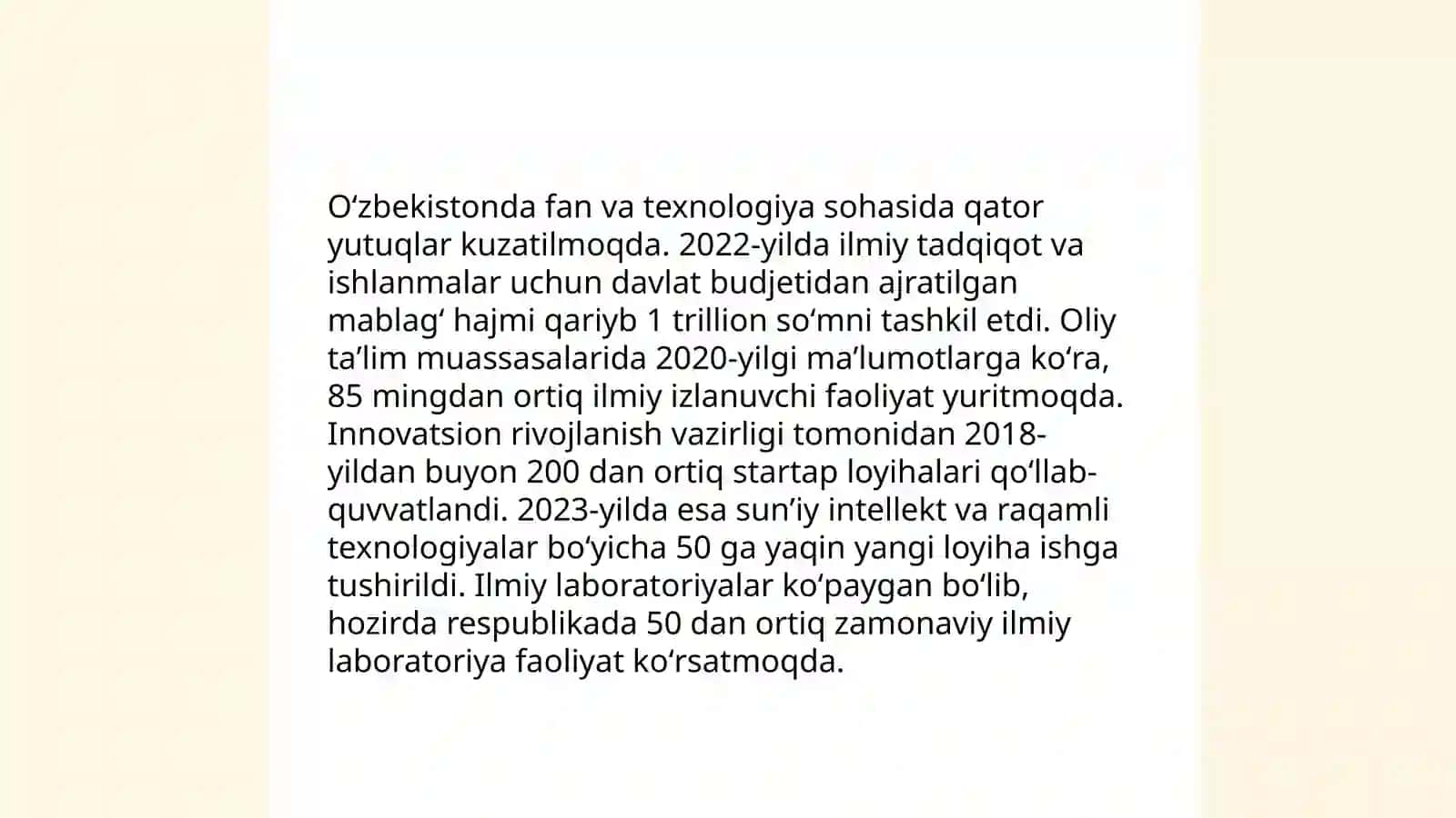 O'zbekistonda ilm-fanning rivojlanish tarixi 4