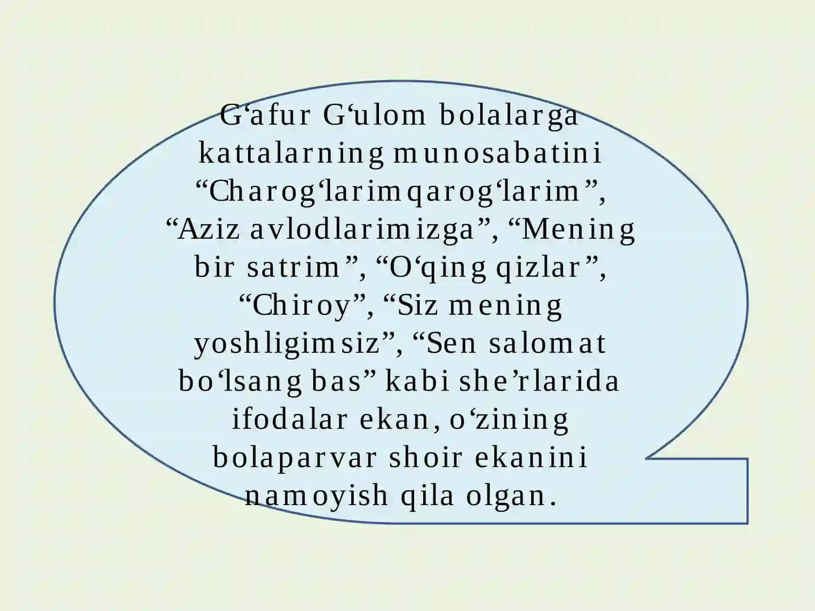 G‘AFUR G‘ULOM – BOLALAR SHOIRI VA NOSIRI 4