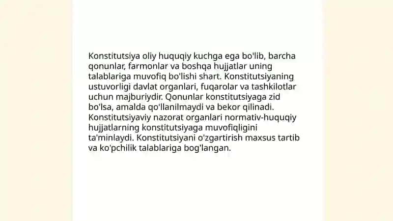 Oʻzbekiston respublikasi konstitutsiyasi 4