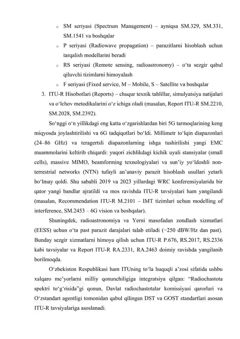 Elektromagnit moslashuv bo‘yicha ITU-R tavsiyalari 4