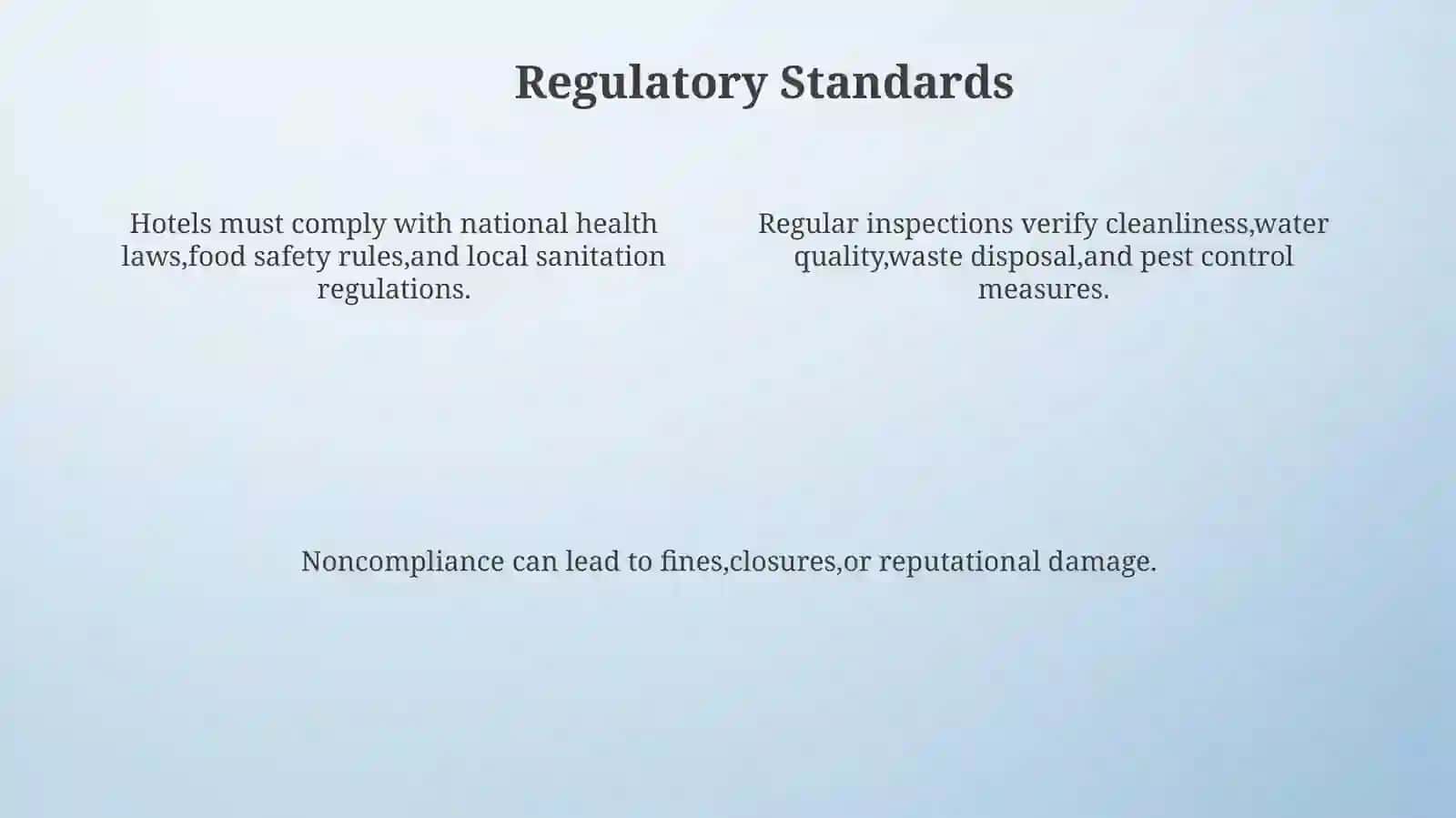Sanitary and hygienic requriments in the hotel industry 4