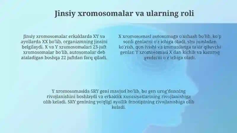 Jinsga bogʻliq belgilarning irsiylanishi 4