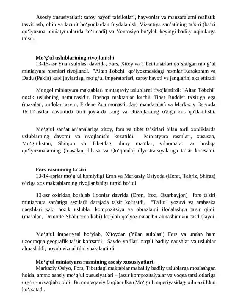Moʻgʻul miniatyura san'at maktablari 4