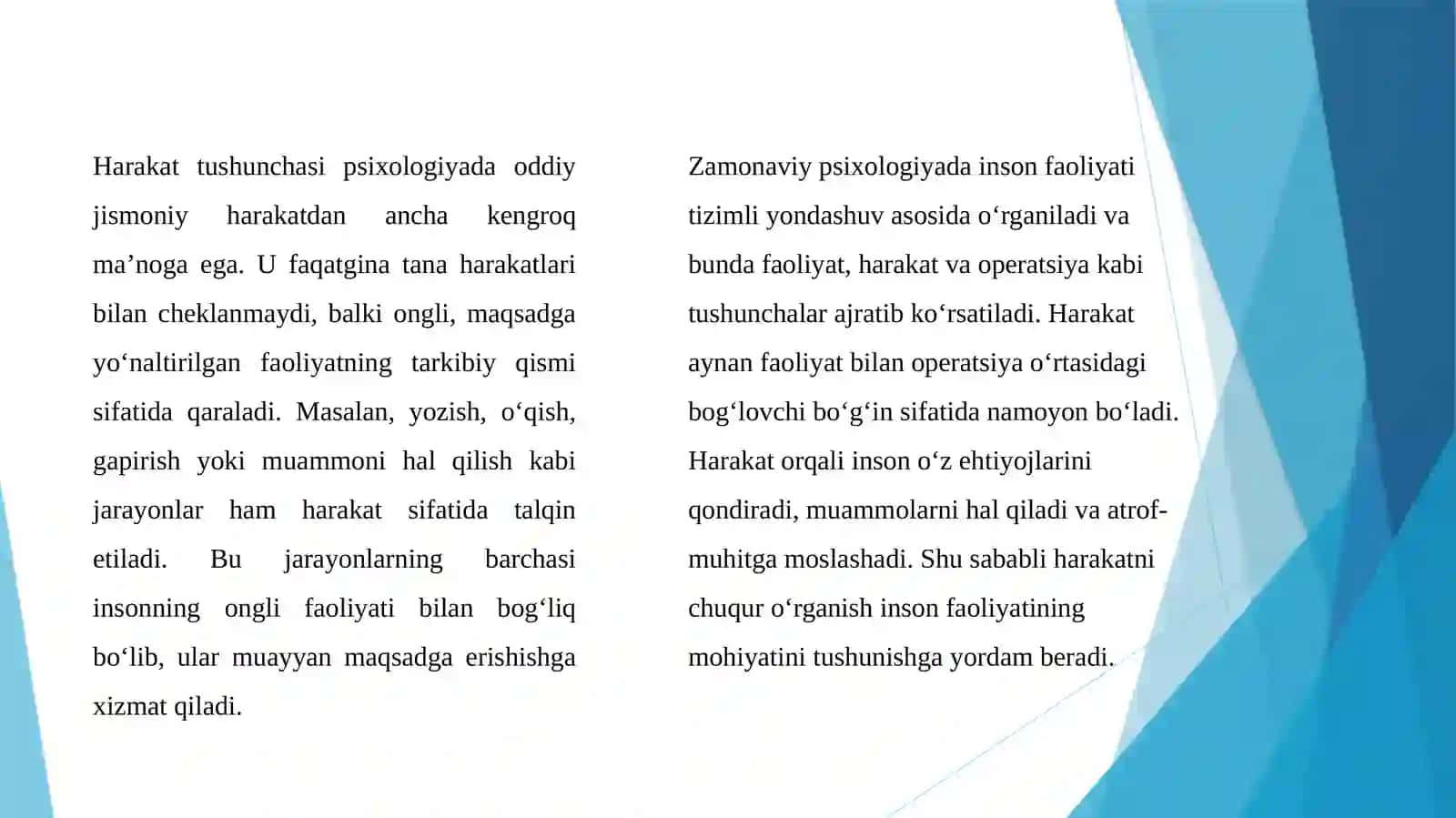 Harakat Inson Faoliyatining Birligi Sifatida 4