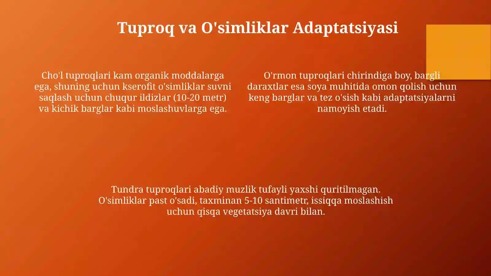 Quruqlikning xarakteri biomlari 4